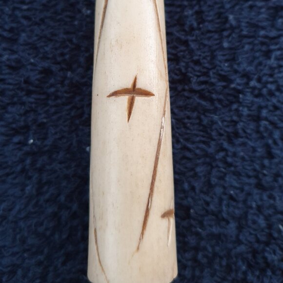 Chunky Vintage African Art Hand-Carved Bone Necklace - Picture 9 of 15